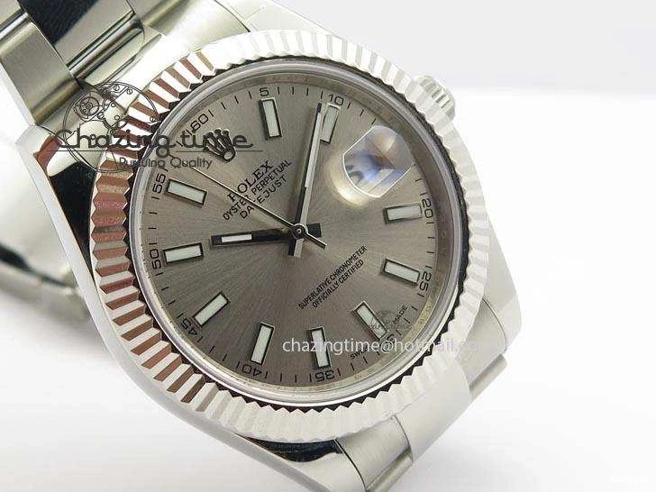 MiroTime 0213 Datejust II 116334 SS 41mm Sliver Gray Dial Sticks Markers On SS Bracelet A Cozy 3892
